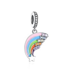 New Original 925 Sterling Silver Charms Star Moon Blue Crystal Glass Beads Fit Brand Bracelets Necklaces Jewelry For Women