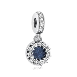 New Original 925 Sterling Silver Charms Star Moon Blue Crystal Glass Beads Fit Brand Bracelets Necklaces Jewelry For Women