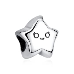New Original 925 Sterling Silver Charms Star Moon Blue Crystal Glass Beads Fit Brand Bracelets Necklaces Jewelry For Women