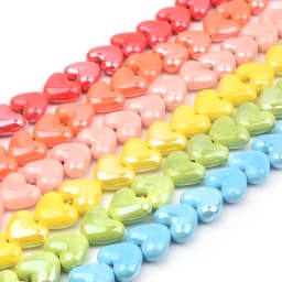 Simply Heart Shape Beads Ceramic Beads Multi-color for Jewelry Making Hole Beads Handmade Porcelain Beads