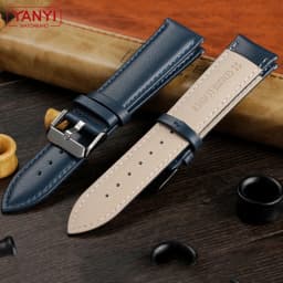 Top Layer Cowhide Genuine Leather Bracelet Dark Blue Color Watch Strap 16mm 18mm 19mm 20mm 21mm 22mm Watchband Wristwatches Band