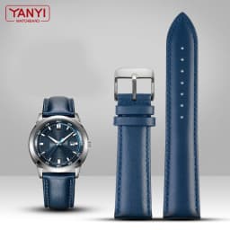 Top Layer Cowhide Genuine Leather Bracelet Dark Blue Color Watch Strap 16mm 18mm 19mm 20mm 21mm 22mm Watchband Wristwatches Band