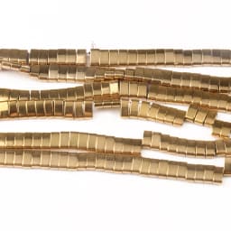 Natural Stone Beads Two Holes Gold color Hematite Square Spacer Beads for Jewelry Making Gift DIY Bracelets Good Color Retention
