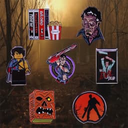 Twilight Chainsaw Evil Dead Pin Army of Darkness Hero Ash Necronomicon Book of The Dead Brooch 80s Horror Demon Movie Badge
