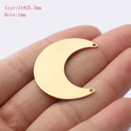 10pcs 27x26mm Raw Brass Moon Charms Pendant for DIY Earrings Necklace Bracelet Charms Jewelry Making Handmade Supplies