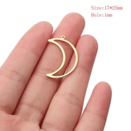 10pcs 27x26mm Raw Brass Moon Charms Pendant for DIY Earrings Necklace Bracelet Charms Jewelry Making Handmade Supplies