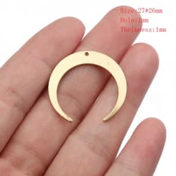 10pcs 27x26mm Raw Brass Moon Charms Pendant for DIY Earrings Necklace Bracelet Charms Jewelry Making Handmade Supplies