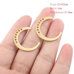 10pcs 27x26mm Raw Brass Moon Charms Pendant for DIY Earrings Necklace Bracelet Charms Jewelry Making Handmade Supplies
