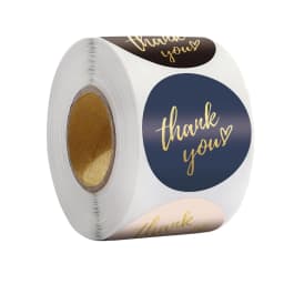 Thank You Stickers Seal Labels 50-500PCS Gold Foil Paper Decoration Sticker For Handmade Wedding Gift Labels Stationery 4 Colors