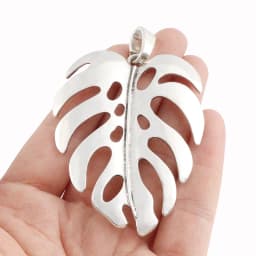 1 X Matt Gold Color Large Monstera Leaf Charms Tropical Palm Leaves Pendants For Necklace Jewelry Making Accessories 80x53mm