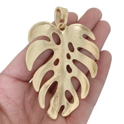 1 X Matt Gold Color Large Monstera Leaf Charms Tropical Palm Leaves Pendants For Necklace Jewelry Making Accessories 80x53mm