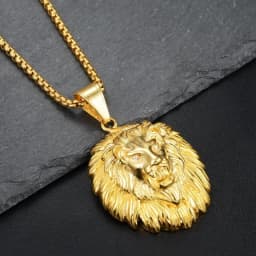 New Style Animal Long Hair Lion Head Pendant Necklace for Men Fashion Sliding Animal Hanging Necklace Neck Chains Accessories