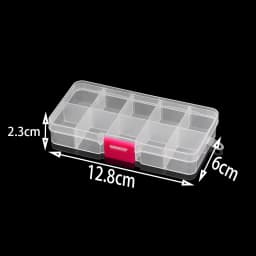 10 Slots 12 Color Plastic Storage Jewelry Box Compartment Adjustable Container for Beads Earring Box Jewelry Rectangle Box Case