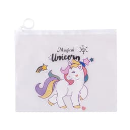 Korean Translucent Unicorn Cute Girl Pencil Case Stationery Bag Creative Storage File Bag Office Stationery Desk Organizer