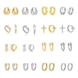 Gold Silver Color Simple Huggies Full Rainbow Zircon Hoops Earring for Women Fashion Drops Piercing Pendiente Ohrringe Jewelry