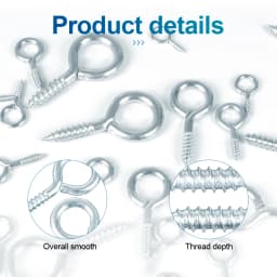 NINDEJIN 10/20/50pcs 1#-16# Screw Eye Pins Screw Eyelet Connector Zinc Plated Hook Ring DIY Making Jewelry screw eye for hammock