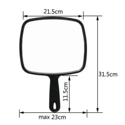 Hairdressing Large Mirror Comfortable Black Handheld Coating Mirror Beauty Makeup Hairdresser Household Looking Glass