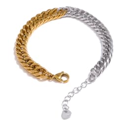 Yhpup 316L Stainless Steel Chain Necklace Minimalist Metalic Texture 18 K PVD Plated Statement Collar Necklace Jewelry Gift
