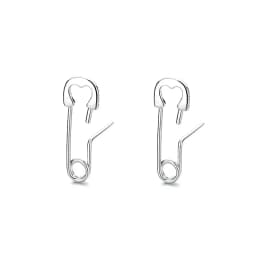 CIAXY Silver Color Irregular Pin Earrings for Men and Women Couples Personality Paper Clip Earring Gothic Jewelry Gifts