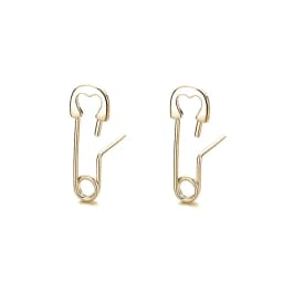 CIAXY Silver Color Irregular Pin Earrings for Men and Women Couples Personality Paper Clip Earring Gothic Jewelry Gifts