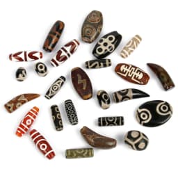 1/2pcs Prayer Mala Tibetan Mystical Dzi 3 Green Eyes Oval Agates Beads For Jewelry Making DIY Bracelet Necklace Charms Findings