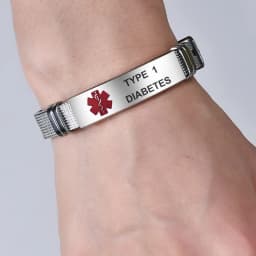 Medical Alert ID Bracelet Emergency First Aid Health Monitoring Laser Engraved Satinless Steel Adjustable Bracelet for Men Women