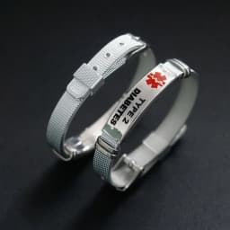 Medical Alert ID Bracelet Emergency First Aid Health Monitoring Laser Engraved Satinless Steel Adjustable Bracelet for Men Women