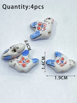 5PCS 19MM Pigeon Dove Ceramic Loose Beads DIY Jewelry Making Accessory Hand Paint Peace And Love Multicolor White Bird