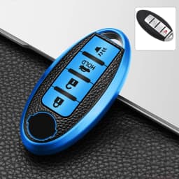 For Infiniti Nissan Altima Maxima Murano Rogue Sentra 370z Leather TPU Car 4Button Key Case Cover Keychain Protector Accessories