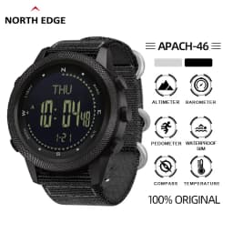 NORTH EDGE APACHE-46 Men's Digital Watch Sports Swimming Waterproof 50M Altimeter Barometer Compass World Time Wristwatch Clock