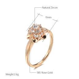 Kinel Luxury 585 Rose Gold Bride Ring For Women Fashion Natural Zircon Cute Finger Rings Romantic Birthday Gift For Girlfriend