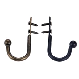 5pcs Vintage Black/Antique Bronze Hooks Wall Door Bath Coat Hook 50*23mm Hanger Kitchen Pot Bag Hanger Hooks For Hanging Towel