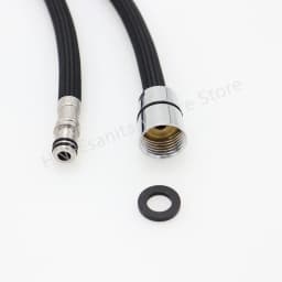 150cm/180cm/300cm F1/2 M15*1 Replacement Kitchen Faucet Hose Quick Connect Pull Out Hose Nylon Hose Tube Gray Black