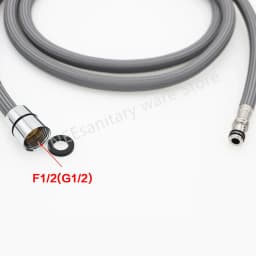 150cm/180cm/300cm F1/2 M15*1 Replacement Kitchen Faucet Hose Quick Connect Pull Out Hose Nylon Hose Tube Gray Black