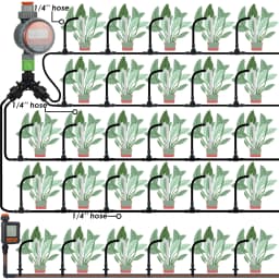 SPRYCLE Drip Irrigation 1/4 Bend Arrow Dripper Sprinkler Barb Tee Water Pipe Connector Cross Shut-Off Fitting 4/7mm Hose Garden