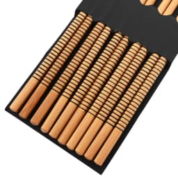 Reusable 5Pairs Set Handmade Bamboo Japanese Style Natural Wood Chopsticks Sushi Food Cat Flower Multi Color Wooden Chopsticks