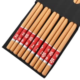 Reusable 5Pairs Set Handmade Bamboo Japanese Style Natural Wood Chopsticks Sushi Food Cat Flower Multi Color Wooden Chopsticks