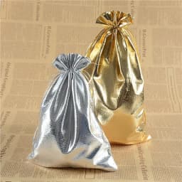 10pcs Silver/Gold Colors Gift Bag Adjustable Jewelry Packing Drawstring Velvet Bag Wedding Party Gift Cotton Bags Pouches 9 Size