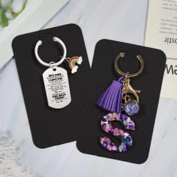 50pcs Keychain Display Cards with Self-Sealing Bags Keychain Card Hold Cardboard for Keyring Jewelry Display Packaging Wholesale