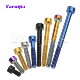 Yaruijia Titanium Bolts M5x10/12/16/18/20/23/25/30/35/40/45/50/55/60mm Allen Key for Bicycle Stem Seatpost Bike Parts