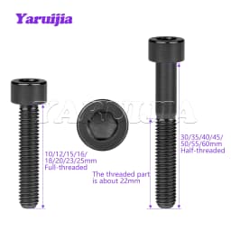 Yaruijia Titanium Bolts M5x10/12/16/18/20/23/25/30/35/40/45/50/55/60mm Allen Key for Bicycle Stem Seatpost Bike Parts