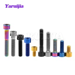 Yaruijia Titanium Bolts M5x10/12/16/18/20/23/25/30/35/40/45/50/55/60mm Allen Key for Bicycle Stem Seatpost Bike Parts