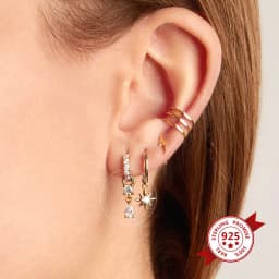 925 Sterling Silver Ear Needle Crystal Zircon Tassel Pendant Hoop Earrings Retro Small Fragrance Style High Jewelry Women Gifts