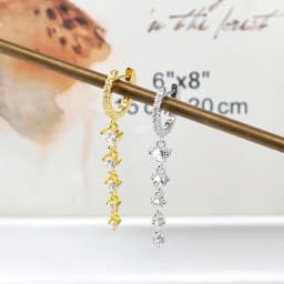 925 Sterling Silver Ear Needle Crystal Zircon Tassel Pendant Hoop Earrings Retro Small Fragrance Style High Jewelry Women Gifts