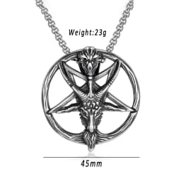 Gothic Vintage Pentagram Satanic Sheep Pendant Necklace For Men Punk Stainless Steel Biker Animal Necklaces Amulet Jewelry Gifts