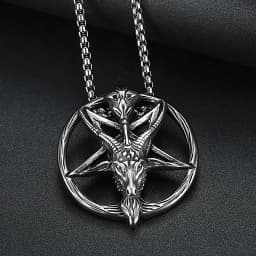 Gothic Vintage Pentagram Satanic Sheep Pendant Necklace For Men Punk Stainless Steel Biker Animal Necklaces Amulet Jewelry Gifts