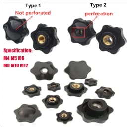 1/5pcs M4 M5 M6 M8 M10 M12 Female Thread Star Knob Handles Shaped Perforated / No Perforated Clamping Nuts Knobs