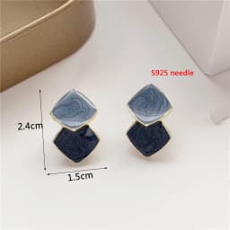New Fashion Enamel Women Dangle Earrings Korean Flower Drop Geometric Statement Earrings for Female Wedding Ear Jewelry Aretes