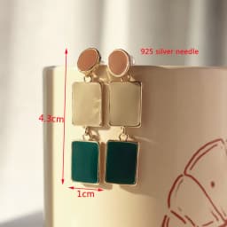 New Fashion Enamel Women Dangle Earrings Korean Flower Drop Geometric Statement Earrings for Female Wedding Ear Jewelry Aretes