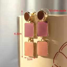 New Fashion Enamel Women Dangle Earrings Korean Flower Drop Geometric Statement Earrings for Female Wedding Ear Jewelry Aretes
